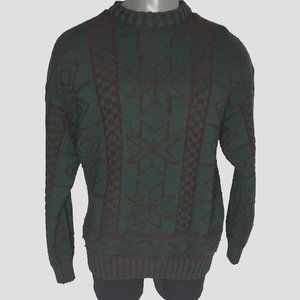 Vintage Barbieri Knitwear Men sz L Italy Fair Isle Knit Sweater Ski Wool Blend